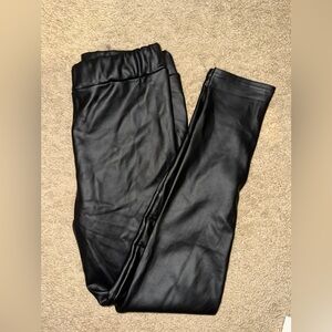 Ventti Black Faux Leather Pants